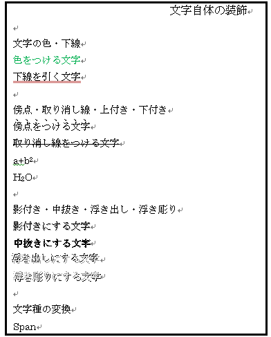 Word 10 文字自体の装飾