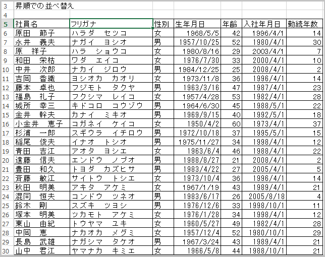 Excel 13 並べ替え